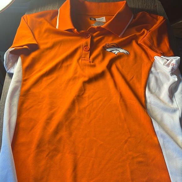 NFL Tops - NFL Women’s Broncos Logo Polo Color Orange/White Size Medium